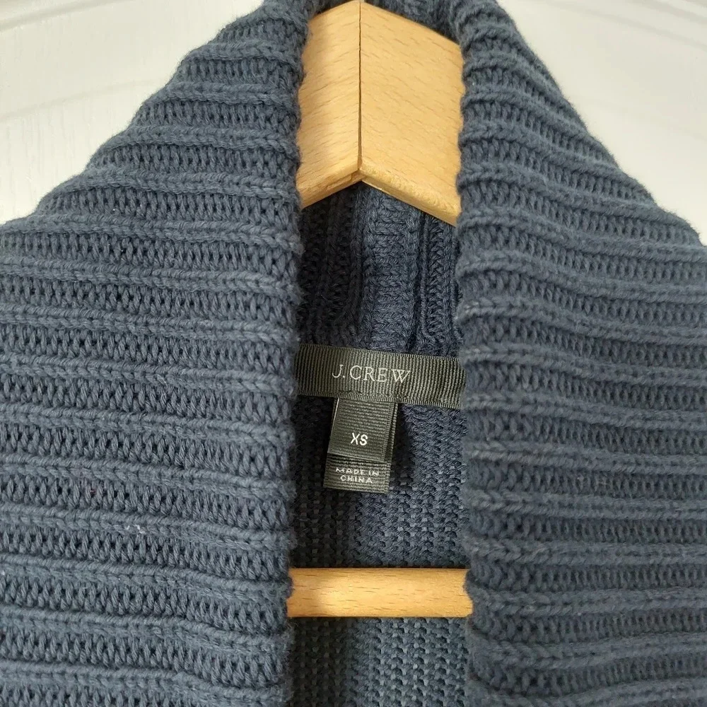 J.Crew 100% Cotton‎ Knit Cardigan Sweater Navy Blue Size XS